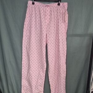 No Boundaries Pink Pajama Pants with Red Cherry Print